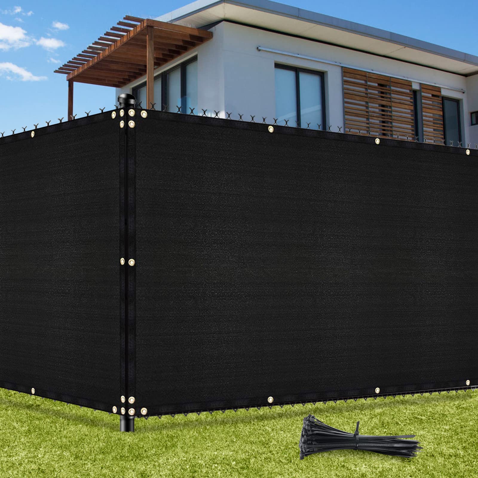 fence tarp black UIRWAY Privacy Screen Fence 5' x 32.8' (Black) – Uirway